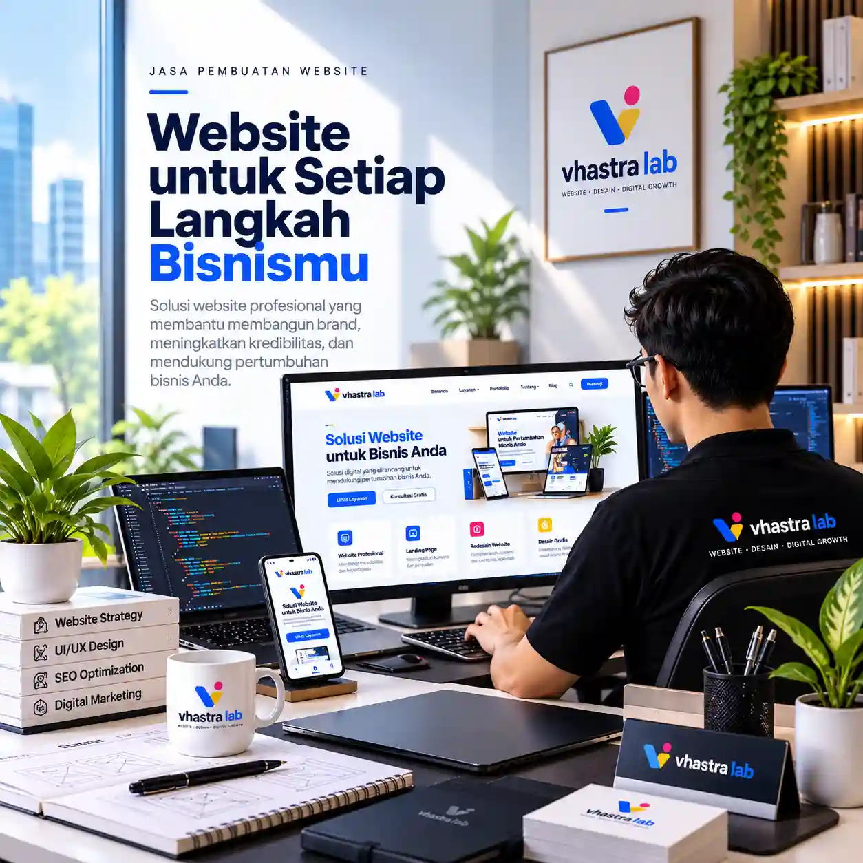 Tim kreatif Vhastra Lab mengembangkan website dan solusi digital bisnis