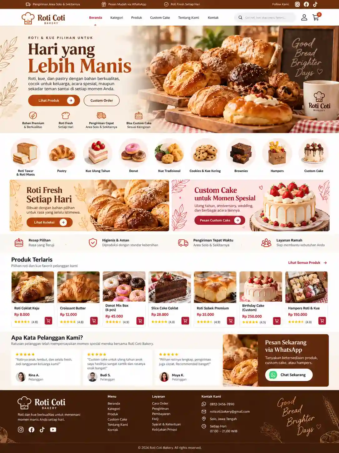Contoh desain website dari portofolio Vhastra Lab